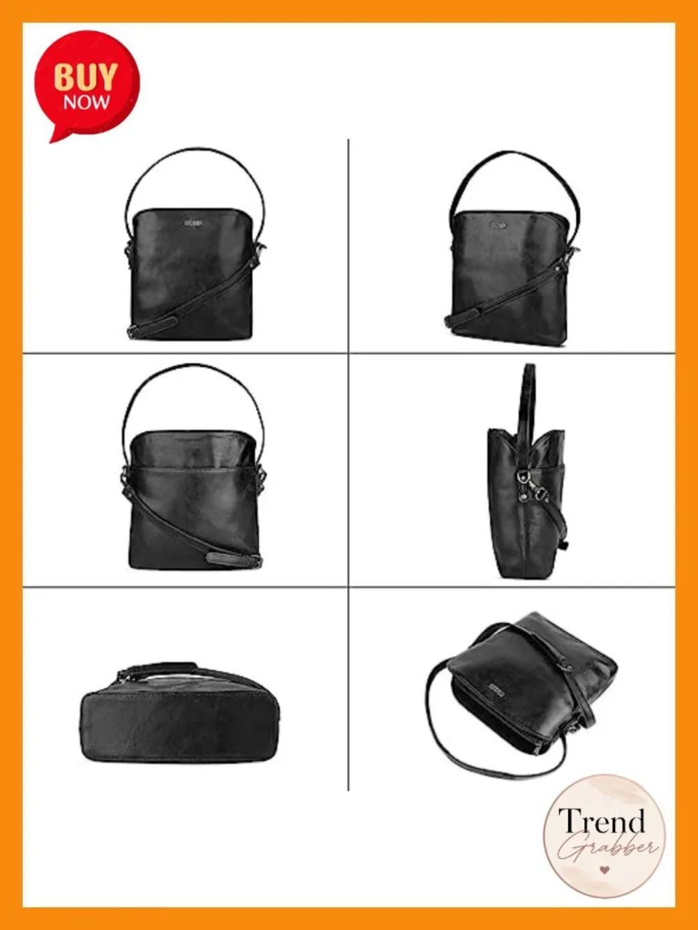 Genuine Leather Structured Mini Crossbody Sling Bag
